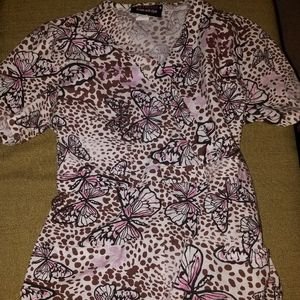 Xsmall Butterfly Scrub Top